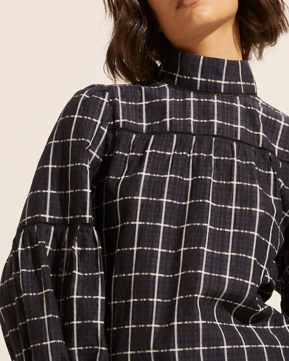 zoe kratzmann Pace Top-Black Check|Women Tops