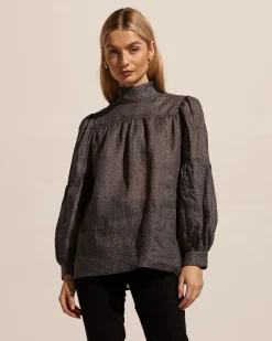 zoe kratzmann Pace Top-Graphite Leopard|Women Tops