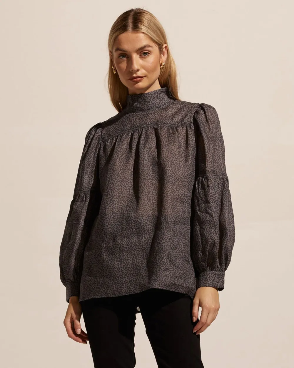 zoe kratzmann Pace Top-Graphite Leopard|Women Tops