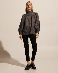 zoe kratzmann Pace Top-Graphite Leopard|Women Tops