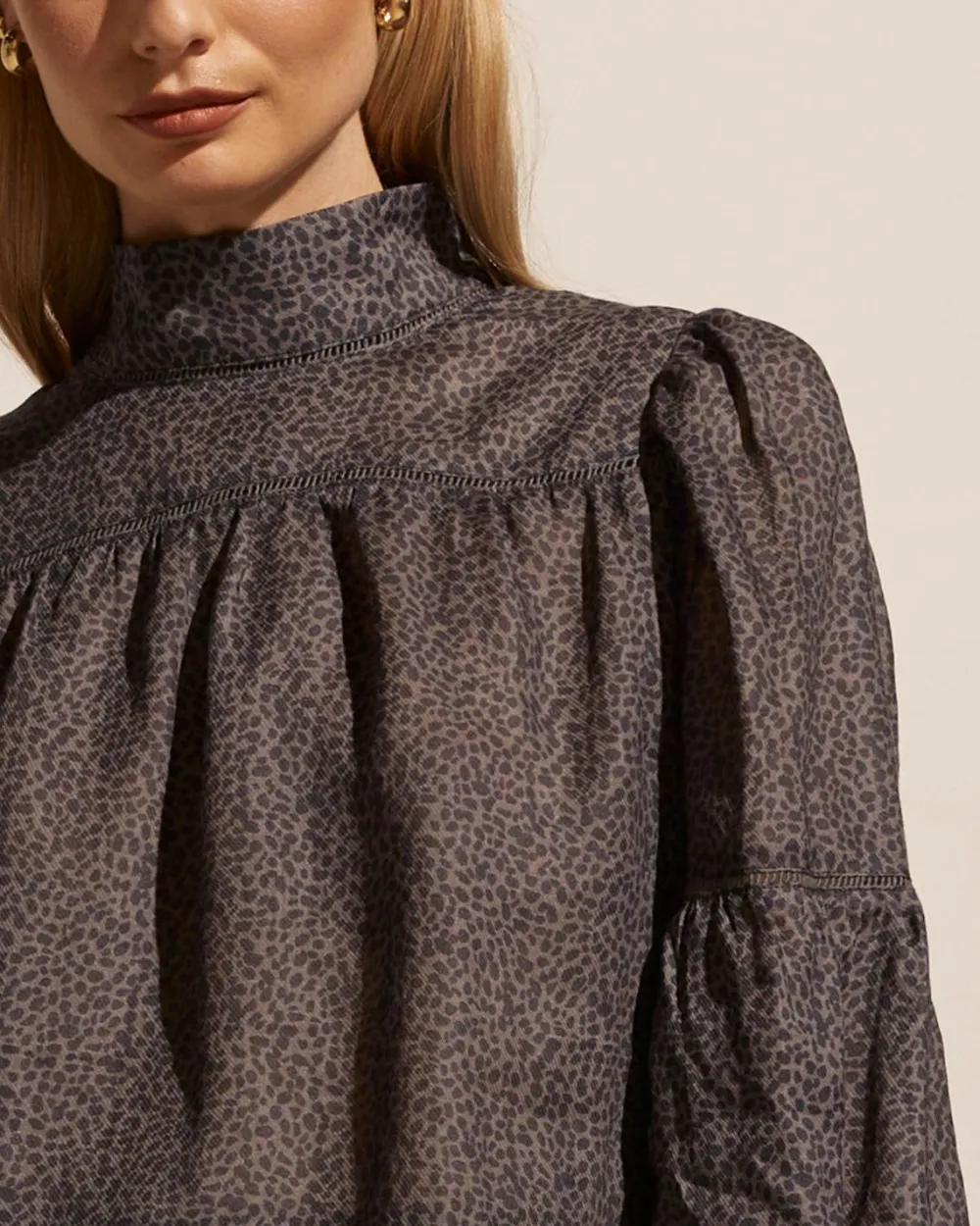 zoe kratzmann Pace Top-Graphite Leopard|Women Tops