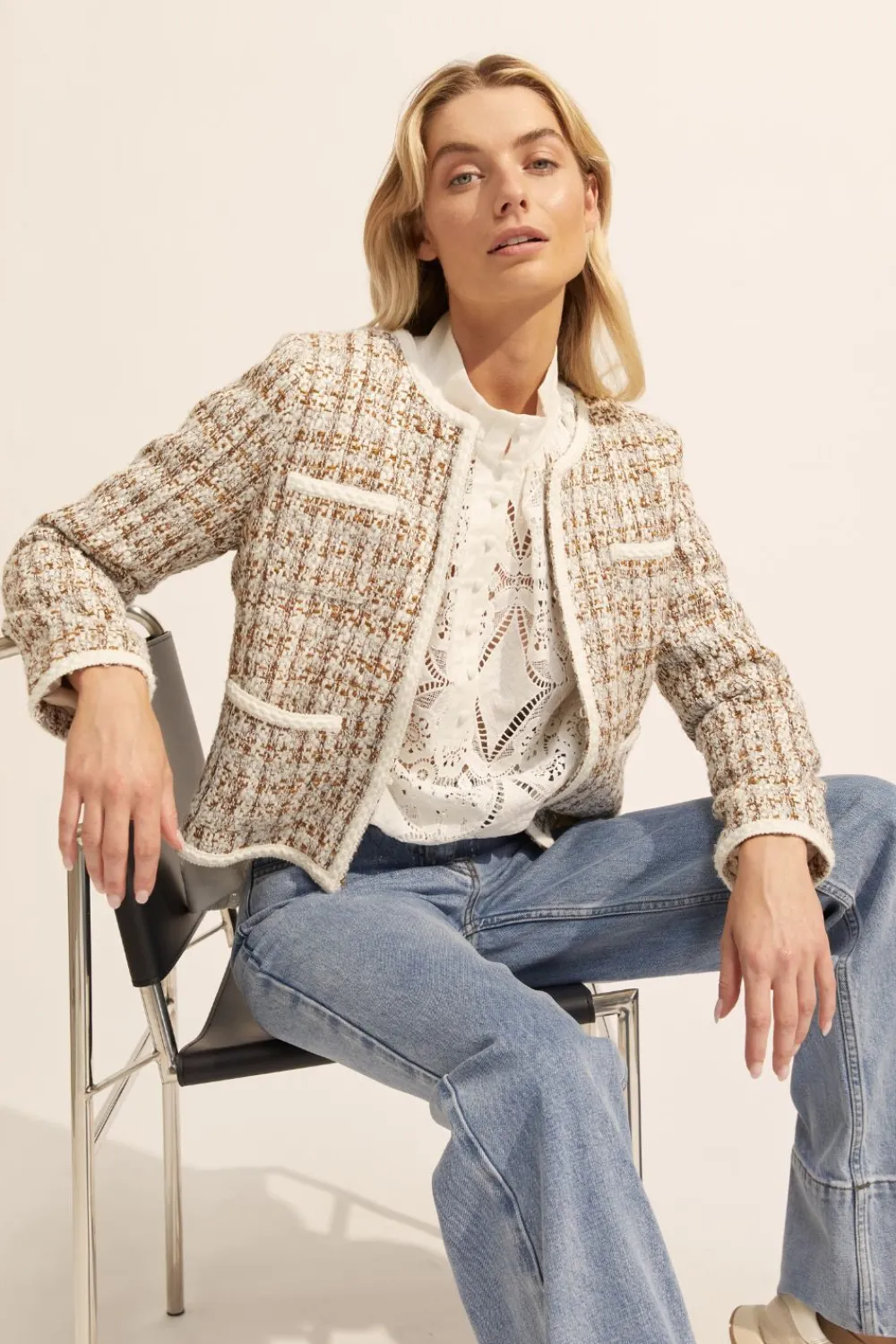 zoe kratzmann Patron Jacket-Caramel Boucle|Women Jackets