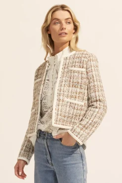 zoe kratzmann Patron Jacket-Caramel Boucle|Women Jackets