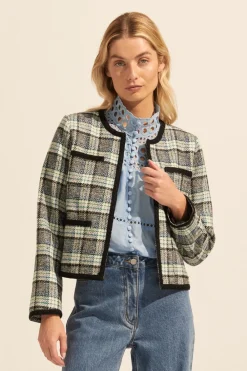 zoe kratzmann Patron Jacket-Green Check|Women Jackets