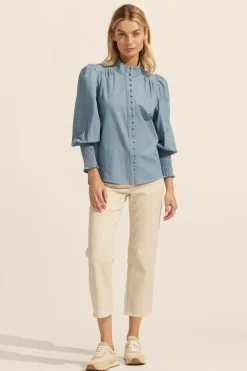 zoe kratzmann Pier Top-Chambray|Women Tops
