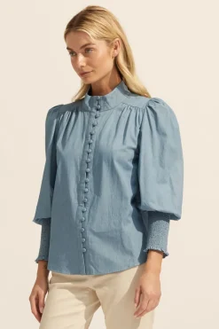 zoe kratzmann Pier Top-Chambray|Women Tops