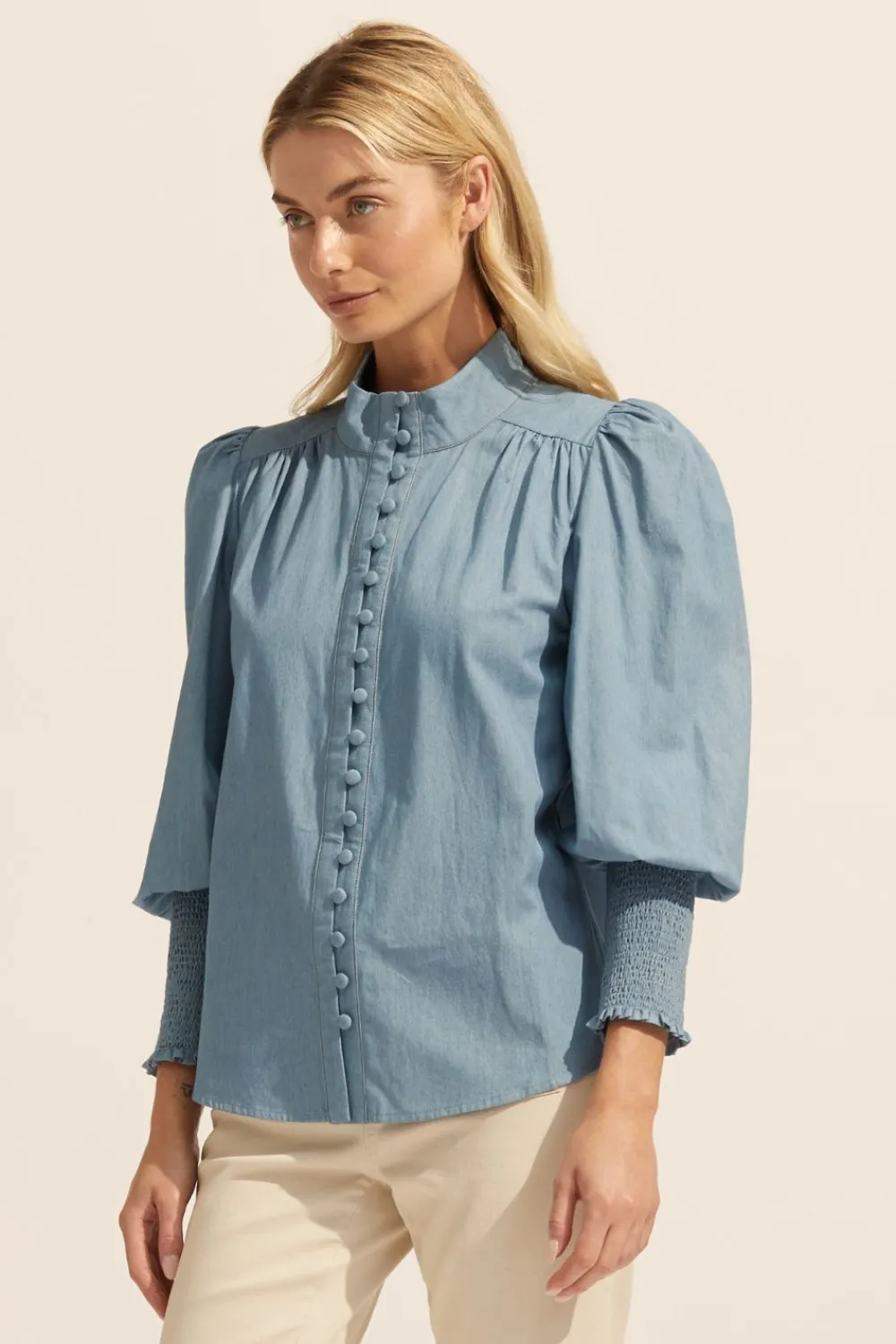 zoe kratzmann Pier Top-Chambray|Women Tops