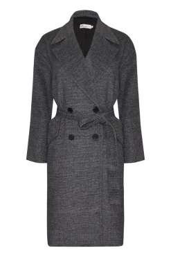 zoe kratzmann Pillar Coat-Black Mini Check|Women Coats