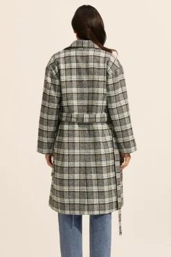 zoe kratzmann Pillar Coat-Green Check|Women Coats