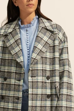 zoe kratzmann Pillar Coat-Green Check|Women Coats
