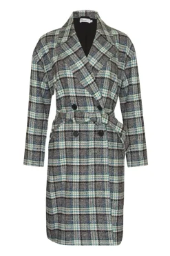 zoe kratzmann Pillar Coat-Green Check|Women Coats