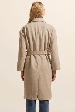 zoe kratzmann Pillar Coat-Stone Mini Check|Women Coats