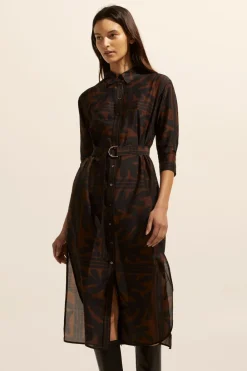 zoe kratzmann Pinpoint Dress-Choc Frond|Women Dresses