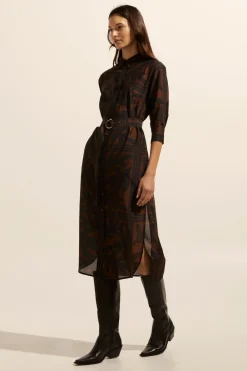 zoe kratzmann Pinpoint Dress-Choc Frond|Women Dresses