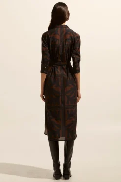 zoe kratzmann Pinpoint Dress-Choc Frond|Women Dresses