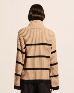 zoe kratzmann Privy Knit-Camel/Black|Women Knitwear