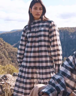 zoe kratzmann Prowess Dress-Black/Ecru Check|Women Dresses