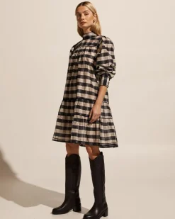 zoe kratzmann Prowess Dress-Black/Ecru Check|Women Dresses