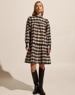 zoe kratzmann Prowess Dress-Black/Ecru Check|Women Dresses