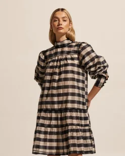 zoe kratzmann Prowess Dress-Black/Ecru Check|Women Dresses