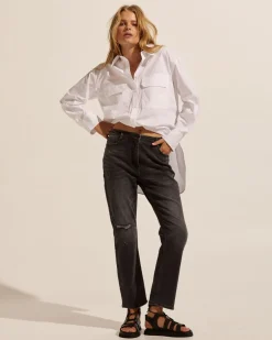 zoe kratzmann React Jean-Distressed Black|Women Bottoms