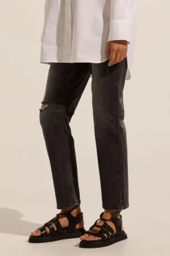 zoe kratzmann React Jean-Distressed Black|Women Bottoms
