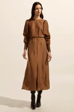 zoe kratzmann Recite Skirt-Caramel|Women Bottoms