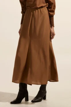 zoe kratzmann Recite Skirt-Caramel|Women Bottoms