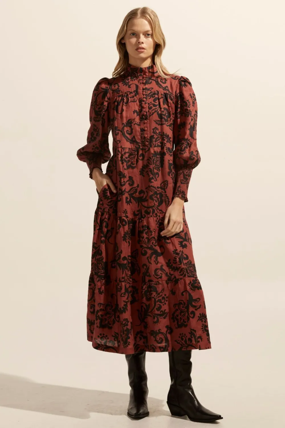 zoe kratzmann Recruit Dress-Clay Floral|Women Dresses