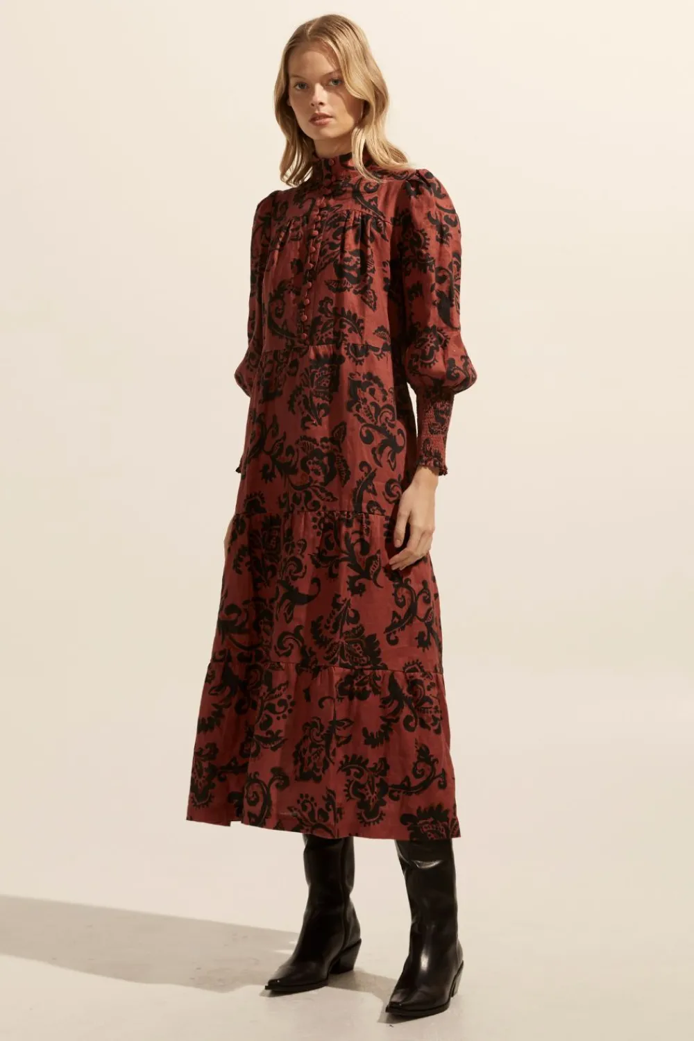zoe kratzmann Recruit Dress-Clay Floral|Women Dresses