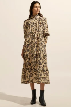 zoe kratzmann Recruit Dress-Ochre Floral|Women Dresses