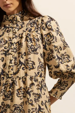 zoe kratzmann Recruit Dress-Ochre Floral|Women Dresses