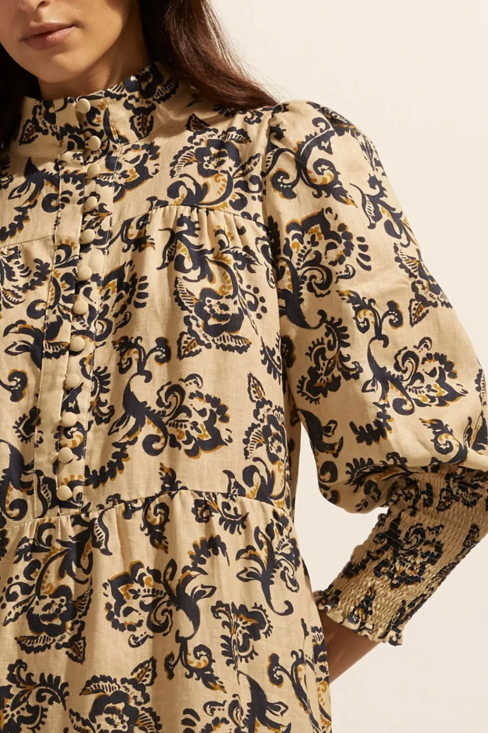 zoe kratzmann Recruit Dress-Ochre Floral|Women Dresses