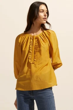 zoe kratzmann Refine Top-Ochre|Women Tops