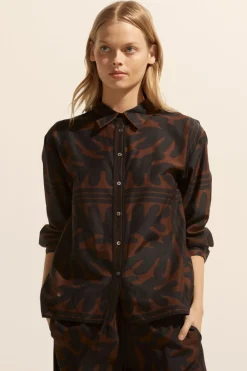 zoe kratzmann Reflex Top-Choc Frond|Women Tops