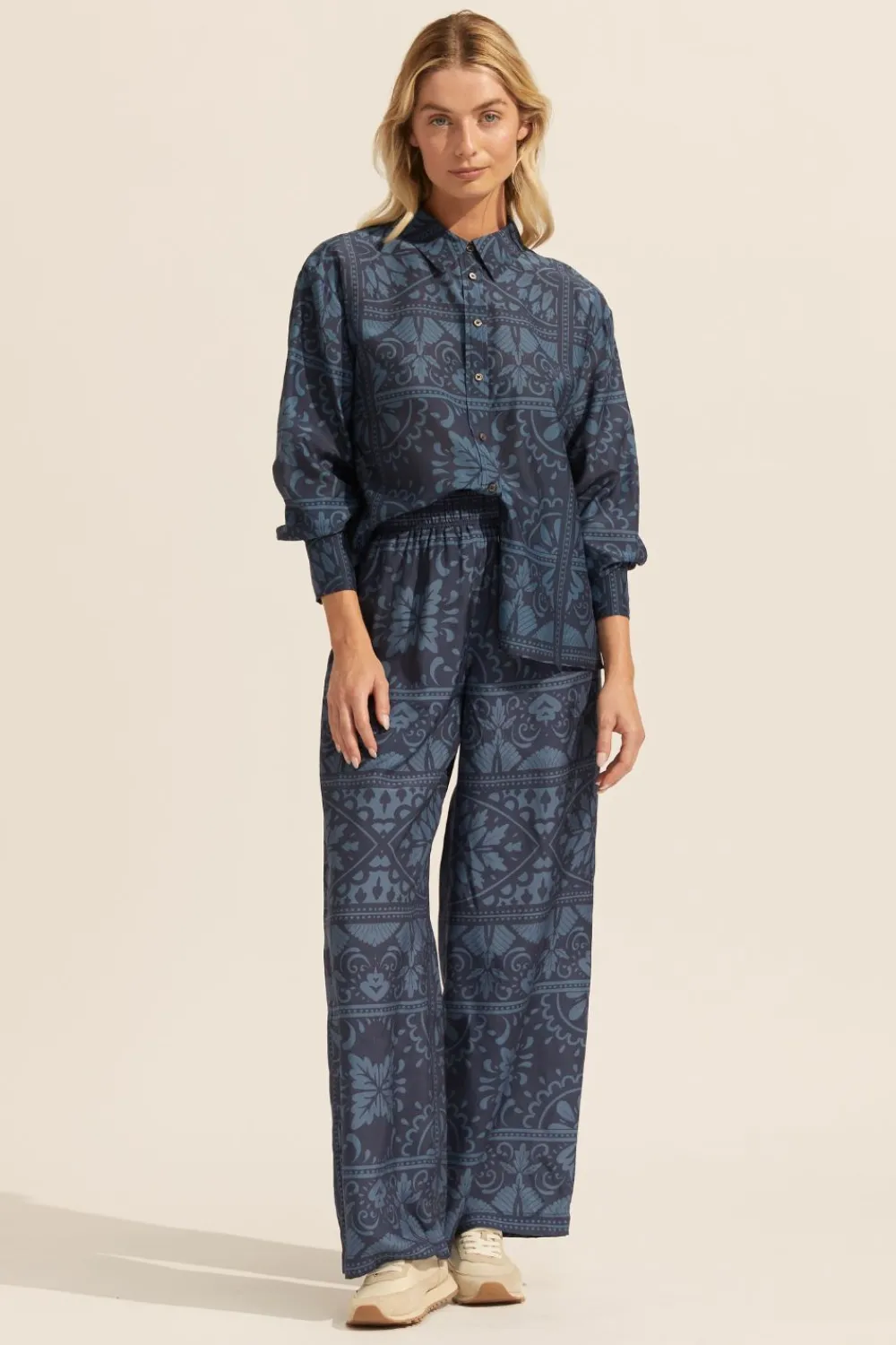 zoe kratzmann Reflex Top-Indigo Mosaic|Women Tops