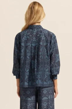 zoe kratzmann Reflex Top-Indigo Mosaic|Women Tops