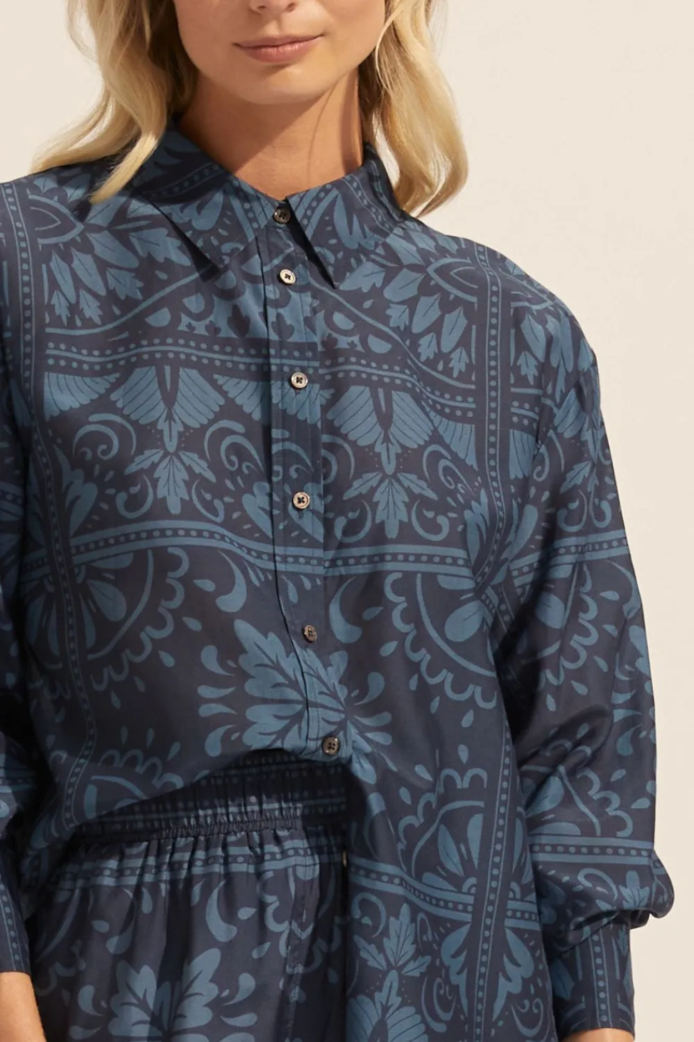 zoe kratzmann Reflex Top-Indigo Mosaic|Women Tops