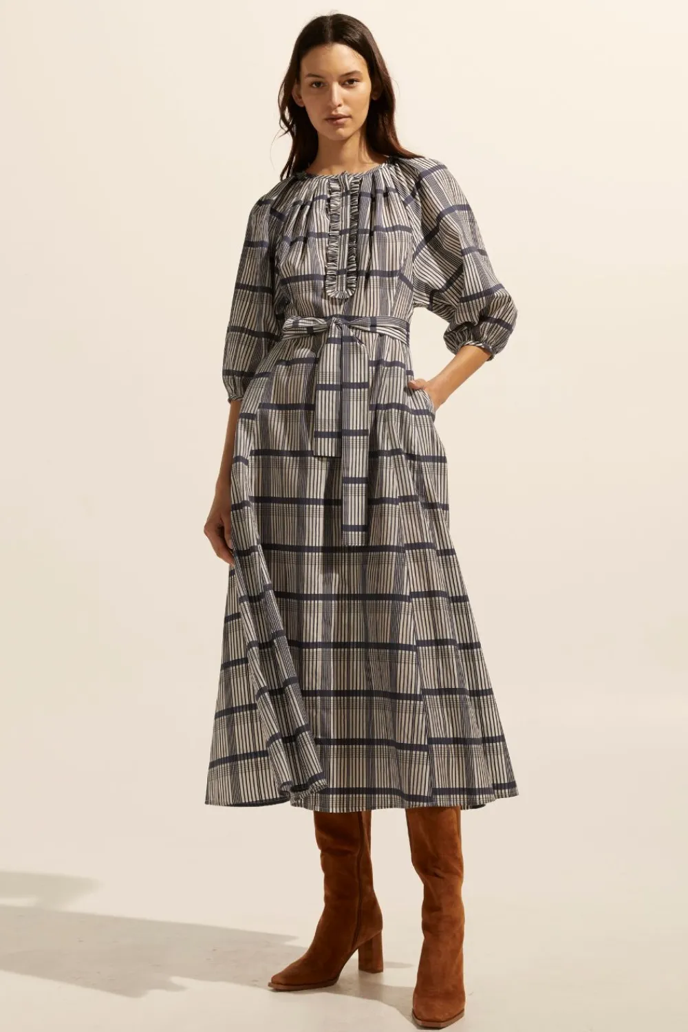 zoe kratzmann Regard Dress-Ink/Porcelain Check|Women Dresses