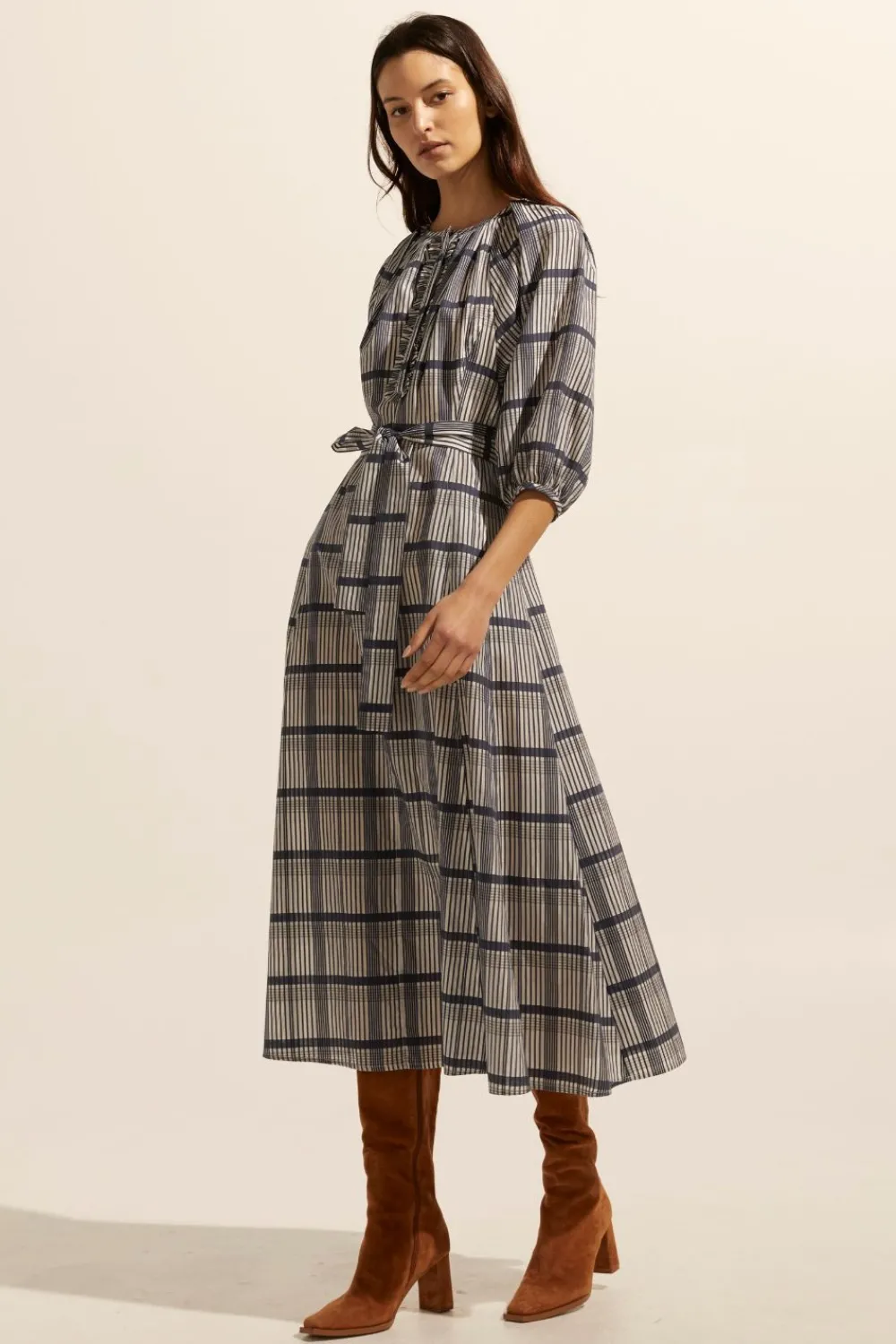 zoe kratzmann Regard Dress-Ink/Porcelain Check|Women Dresses