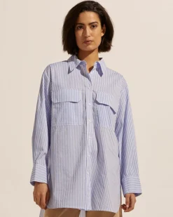 zoe kratzmann Reprieve Top-Ocean Stripe|Women Tops
