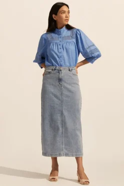 zoe kratzmann Restore Top-Azure|Women Tops