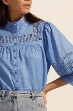 zoe kratzmann Restore Top-Azure|Women Tops