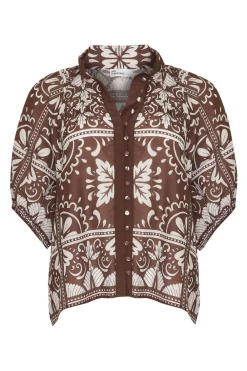 zoe kratzmann Roam Top-Choc Mosaic|Women Tops