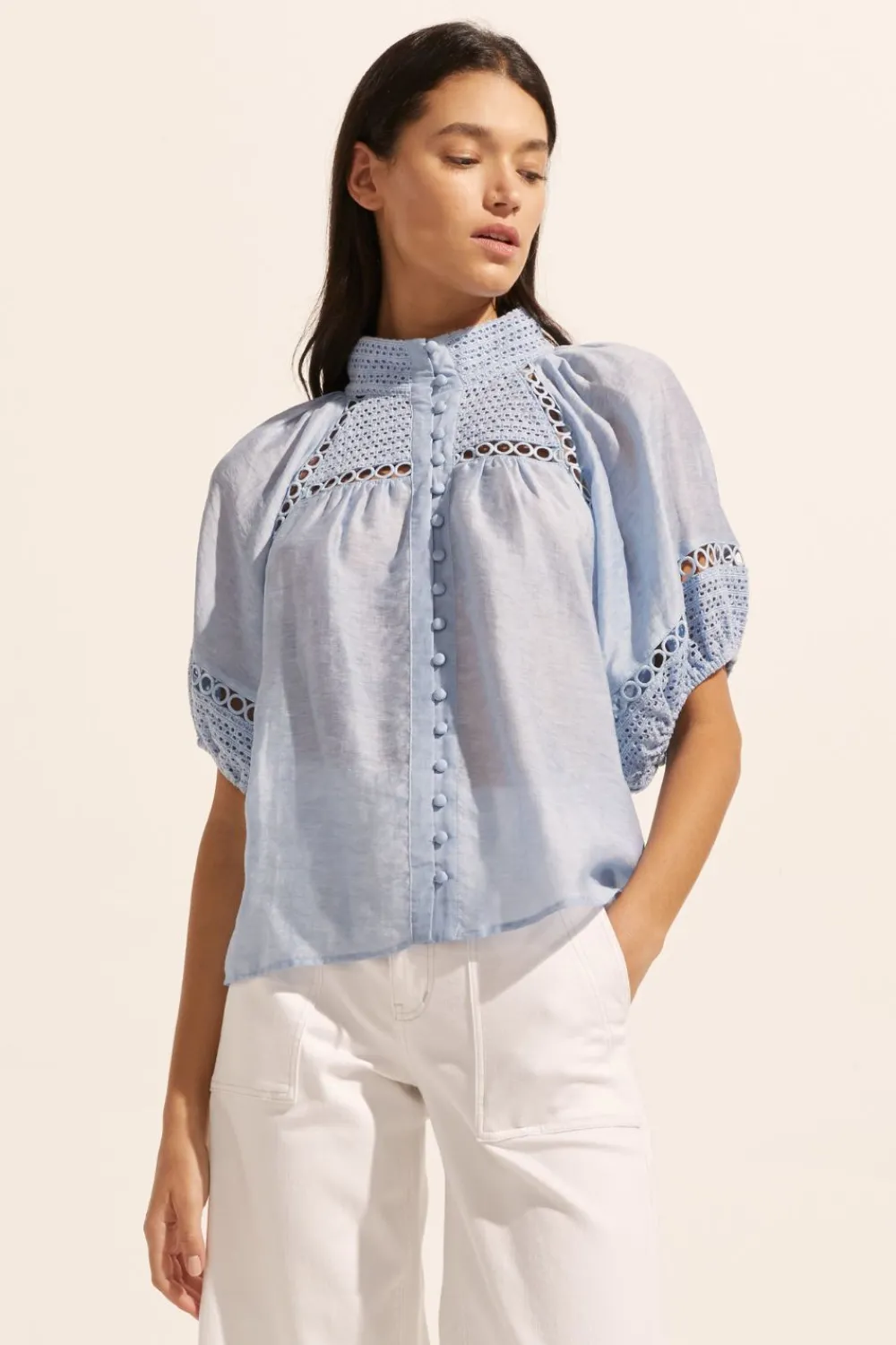 zoe kratzmann Roam Top-Sky|Women Tops