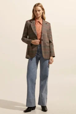 zoe kratzmann Scout Jacket-Clay Check|Women Jackets