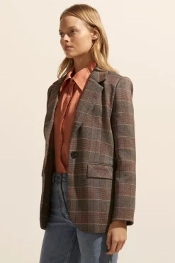 zoe kratzmann Scout Jacket-Clay Check|Women Jackets
