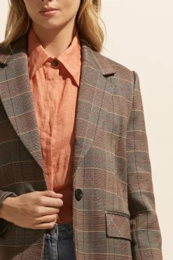 zoe kratzmann Scout Jacket-Clay Check|Women Jackets
