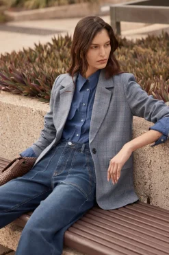 zoe kratzmann Scout Jacket-Sapphire Check|Women Jackets