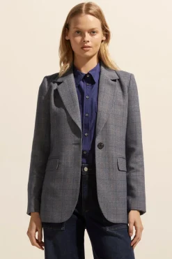 zoe kratzmann Scout Jacket-Sapphire Check|Women Jackets